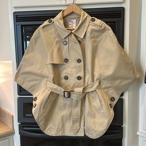 Tulle khaki Trench style Cape /Jacket